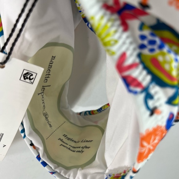 NWT Nanette Lepore Patchwork Goddess one piece swimsuit with key hole front open - Picture 9 of 10